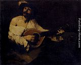 Player Canvas Paintings - The Mandolin Player